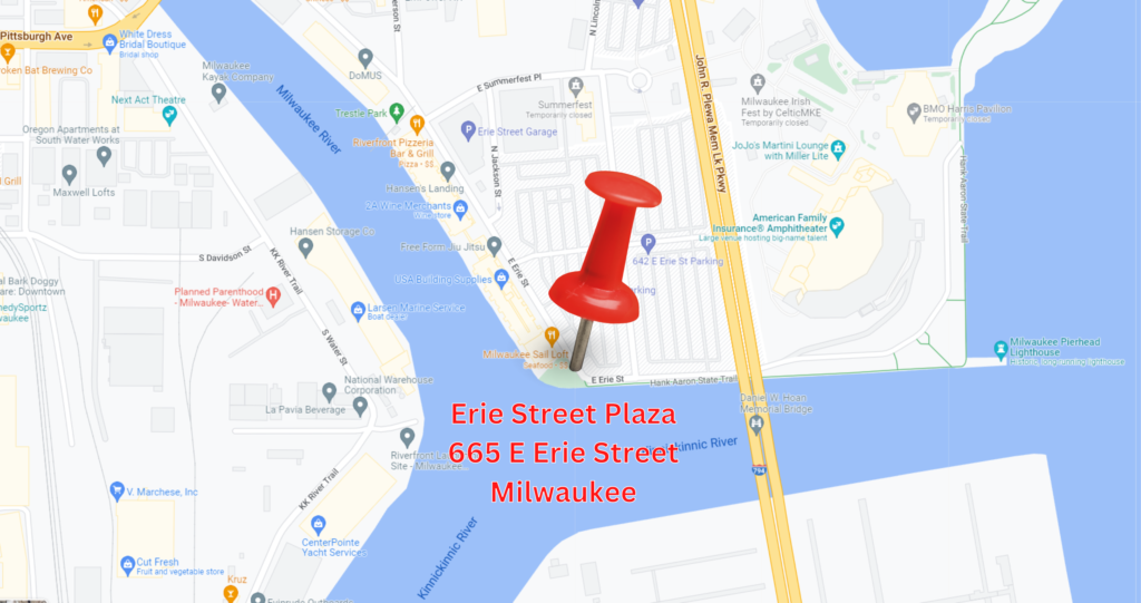 Map to Erie Plaza for Light The Hoan Event